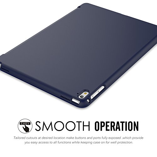 MoKo Hülle für iPad Pro 9.7 – Ultra Lightweight Slim PU Leder Tasche Schutzhülle Schale Smart Shell Case mit Auto Schlaf / Wach Funktion und Standfunktion für Apple iPad Pro 9.7 Zoll Tablet, Marineblau - 4