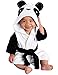 Produktbild Casa Kinder Morgenmantel - Baby Bademantel mit Kapuze, Säuglings Kapuzenbademantel Bademantel mit Tiermotiven, Fleece robe Pyjamas Nachtwäsche Panda 130cm