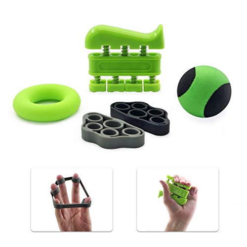 GUARD & REVIVAL TREAT Mano Exercisers Impostato - Fascia di Tensionamento della Barretta & Rinforzo della Presa della Mano - Dispositivo di Riabilitazione della Forza della Mano (Nero)