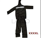 Laxzo ® Rain Suit SET Black 2pc Hood with Neck Cord Zipped Front XXXXL Twin Pocket