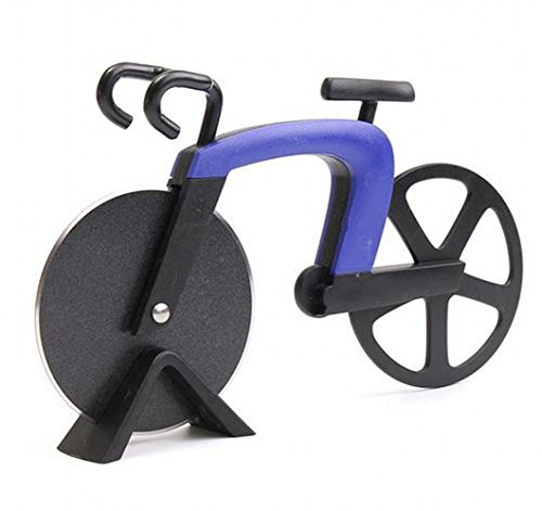 Fahrrad-Pizzaschneider mit Ständer (blau)