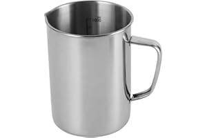 Garneck 1L Stainless Steel Measuring Jug - Graduated Beaker with Handle and Scale - for Liquid Measurement Cooking and Baking Ideal for Kitchen and Bar Use