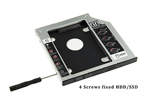 HIGHFINE Universal 9.5mm SATA to SATA 2nd SSD HDD Hard Drive Caddy Adapter Tray Enclosures for DELL HP LENOVO ThinkPad ACER Gateway ASUS SONY SAMSUNG MSI Laptop