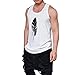 Produktbild Tees Shirt Kurzarm T-Shirt Bluse Tops Herren T-Shirt Tank Top Kurzarmshirt Top Shirt Basic Bodybuilding Sport Fitness Weste T-Shirt T-Shirt Crew Rundhals Gym Männer LMMVP (Weiß, XXXL)