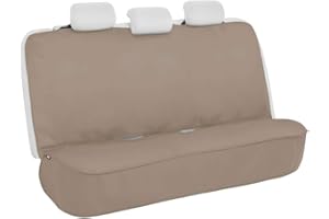 BDK AquaShield Rear Bench Car Seat Cover, Waterproof Neoprene Back Seat Cover for Cars Trucks Van SUV, Ideal Car Seat Protector for Kids & Dogs, Automotive Seat Cover Car Accessories (Beige)