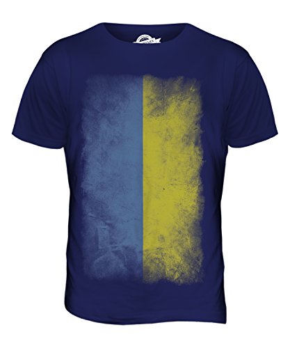 CandyMix Ukraine Verblichen Flagge Herren T Shirt Navy Blau