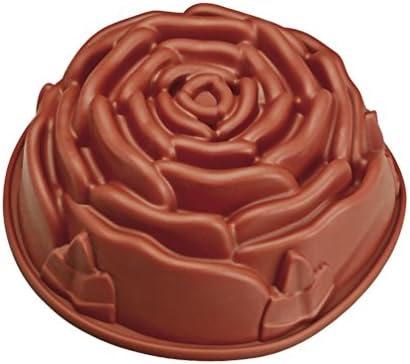 Happy flex HF1252 Rose Cake Tin, Silicone, Brick, Capacity 2 l