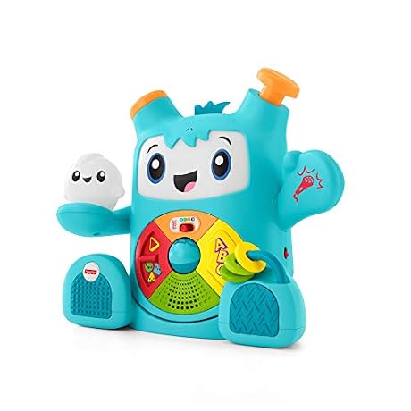 Fisher Price Mon Ami Rocki robot interactif jouet sons et lumires pour apprendre bb les lettres et les formes 6 mois et plus version franaise FXD01