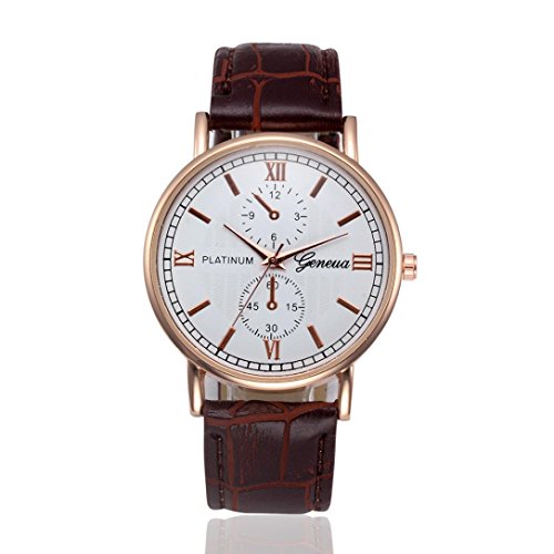 Preisvergleich Produktbild Herrenuhren Watches,Kingwo Mode Armbanduhr Retro Design Lederband Analog Legierung Quarz Armbanduhr für Männer Jungen (Braun)