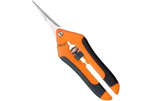 Oneyijun Sécateurs et ciseaux, Secateur de Jardin, Sécateur de Jardinage à Main Ciseaux Bonsai pour Plantes, Fleurs, Branches, Roses, Bonsaïs, Légumes, Fruits (Orange, 1 pièce)