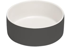 SPUNKYJUNKY Gamelle en Céramique pour Chien Gamelle pour Chats et Chiens (400ml, Blanc Gris)