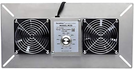 Durablow Stainless Steel 304 Crawl Space Foundation Dual Fans Ventilator + Built-in Dehumidistat, 220 CFM (Model: MFB M2D) by Durablow