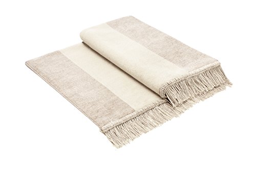 Bocasa Biederlack Cotton Cover Blanket Throw, 100x200 cm Salt & Pepper Nature, Beige Bocasa Biederlack Cotton Cover Blanket Throw, 100x200 cm Salt & Pepper Nature, Beige