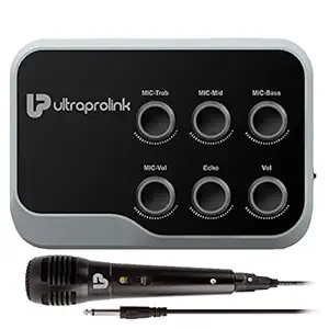 UltraProlink UM1002 Sing Along Karaoke Bluetooth Mixer with Karaoke Microphone & Bluetooth Receiver Amplifier with Echo for Mobile Phones