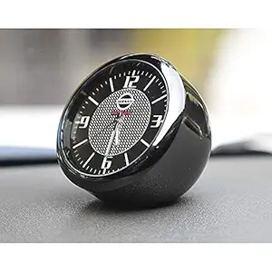 DEALKARDE Universal Car Analogue Clock | Car Dashboard Premium Watch With AC Vent Clip And Adhesive Tape For All Car Models (NISSAN)