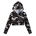 Produktbild Mumuj Fashion Damen Camouflage Drucken Kurz Kapuzenpullover Mädchen Shirt Langarm Herbst Winter Hoodies Blouse Sweater Bauchfrei Tops Oberteile
