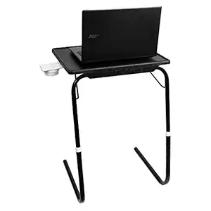 MULTI - TABLE Foldable and Adjustable Multi Purpose Utility Table Mate for Laptop, Dinner, Study (Black and Black)