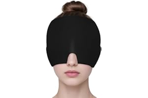 AOOWU Einlagiges Gel-Stirnband Aus Milchseide, Upgraded Migraine Relief Cap, Wiederverwendbare Migräne Mütze & Kühlmaske Migräne Kühlmütze zur Linderung von Migräne, Kopfschmerzen, Druck