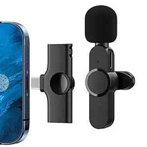 Amazpro (YOUTUBER CHOICES :12 YEARS WARRANTY) Plug-Play Wireless Lavalier Microphone System for Video,Recording,YouTube Facebook Live Stream,Vlog, Wireless Mic for USB-C Andriod Phones, Tablet,Computer(No Need App/Bluetooth)