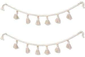 Dtoterul Makramee Wandbehang 2 Stück Girlande Baumwolle Gewebt Tapisserie Makramee Wandbehang Dekoration Hängende Fransengirlande Makramee Girlande Makramee Deko Wand für Hochzeitsfeier Dekoration