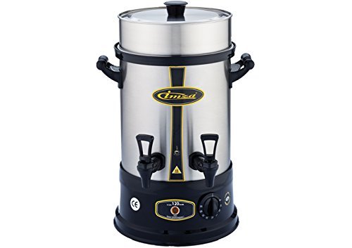 IMZA Wasserkocher Teebereiter Teemaschine (13 Liter, ca. 120 Gläser, geeignet für gewerbliche Verwendung) / 1700 Watt/ aus rostfreiem Cr-Ni-Edelstahl/ inkl. Sieb/ Maße: 49x34x32 cm