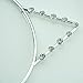 TOOGOO(R) Korean Cat Ear Party Pearl Crystal Rhinestone Headband Headwear Punk Hair Wrap Silver