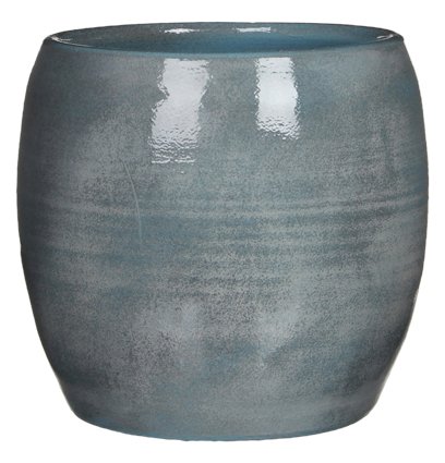 Mica decorations 1002891 Lester Topf, rund, Höhe 26 x Durchmesser 28 cm, blau