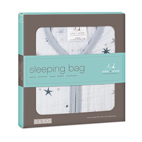 aden + anais leichter Baby Schlafsack für den Sommer Gr. S-XL, twinkle star classic aus Baumwollmusselin - 2