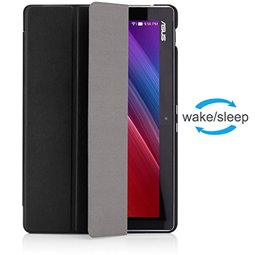 ASUS Zenpad 10 Hülle – MoKo Ultra Slim PU Leder Tasche Schutzhülle Schale Smart Case mit Auto Sleep/Wake up Funktion und Standfunktion für ASUS Zenpad 10 Z300C / Z300CG / Z300CL 10.1″ Tablet, Schwarz - 4