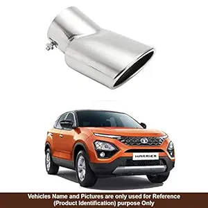 Oshotto Stainless Steel SS-009 Car Exhaust Muffler Silencer Cover Compatible with Tata Harrier (Chrome)