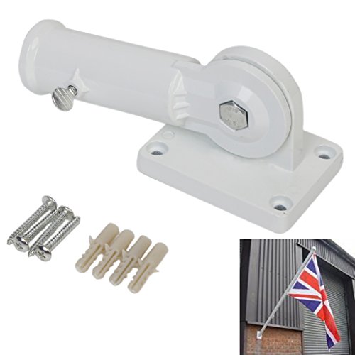 Holeco 1pcs Flag Pole Halter Wandhalterung justierbare Metall Flagpole