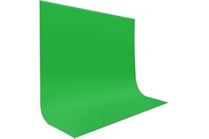 JEBUTU Greenscreen Fotohintergrund, 3 x 3M (9,8 x 9,8FT) Foto Hintergrund, Großer Faltbare Fotografie Hintergrund Grün Chromakey Waschbares Polyester für Photo Video Studio, Video, Fernsehen, Zoom