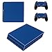Produktbild Playstation 4 Pro Konsole + 2 Controller Design Schutzfolie Skin Faceplates Schutz Folie Motiv Blau glanz ( Herstellung in Deutschland )