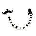 Lvge Wooden Soother Teethers Clip Chain Moustache Star Black