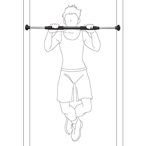 Relaxdays Türreck ausziehbar, Handpolster, Max. 100 kg, Fitness Klimmzugstange, HBT: 5,5 x 92 x 5,5 cm, schwarz - 2