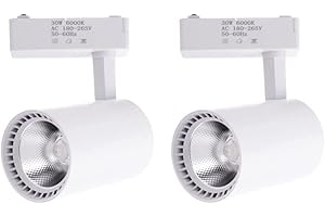 Jandei - Pack x2 Foco Techo Led Carril 30W, Blanco Frio 6000K, 2200 Lúmenes, 220V 50-60Hz Monofásico, Aluminio Vestidor, Escaparate, Tienda, Oficina. Color Blanco