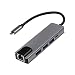 Produktbild WOB 5 in 1 USB Typ C Hub HDMI RJ45 LAN Adapter kompatibel mit MacBook Pro Thunderbolt 3, USB C auf Gigabit Ethernet Adapter USB-C Ladeanschluss