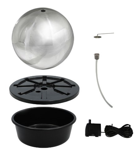 Ambiente ST Helens 50 cm Edelstahl Kugel, Feuer und Wasser Funktion - 4