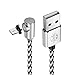 Price comparison product image UGI L Shape Cable Magnetic iphone Charge Cable Lightning,Nylon Braided 90 Degree Right Anlge Charger 3.3ft/6.6ft/10ft Cord with Metal Plug for iphone X 8 7 7s 6s 6 Plus 5s ISO Device