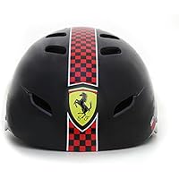 Ferrari Casco para Bicicleta o para Patinaje, Ajustable, Color Negro, Talla única