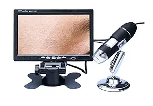 Auslese 50 to 1000x Magnification Endoscope 8 LED with TV Output Digital Microscope Mini Camera with Metal Stand Compatible with Television for PCB Inspection/Measurement(Display Not Include)