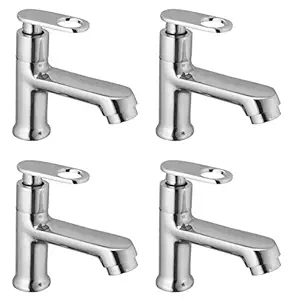 Drizzle Oreo Pillar Cock Wash Basin Tap Brass, Quarter Turn, Foam Flow (Pack of 4 Pieces)