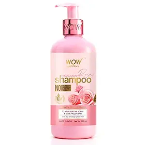 WOW Skin Science Himalayan Rose Shampoo with Rose Hydrosol, Coconut Oil, Almond Oil & Argan Oil - For Volumnising Hair, Anti Smelly Scalp - No Parabens, Sulphate, Silicones, Color & PEG - 300mL