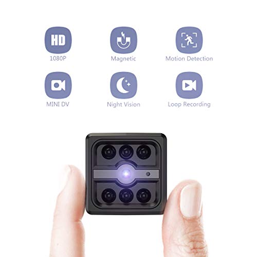 Mini Caméra Espion, CACAGOO 1080P HD Caméra de Surveillance Nanny Caméra Cachée avec Détection de Mouvement et Vision Nocturne Spy Cam pour Intérieure/Extérieure