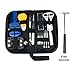 Produktbild camillia-de 14 STÜCKE Uhr Repair Kit Professionelle Uhr Batterie Ersatzwerkzeug Uhrenarmband Tool Set mit Tragetasche für Reparatur (schwarz)