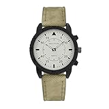 IG Invictus Mann Uhr Retro Entwurfs Leder Band analoge Legierungs Quarz Armbanduhr DILUOFANG Vintage Herrenuhr ZYB 28 Beige Retro Männer Leder Uhren