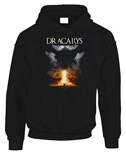 fashwork Felpa con Cappuccio Dracarys - Dragon - Fire - Game of Thrones - Il Trono di Spade settima Stagione - GOT7 - Serie TV - in Cotone