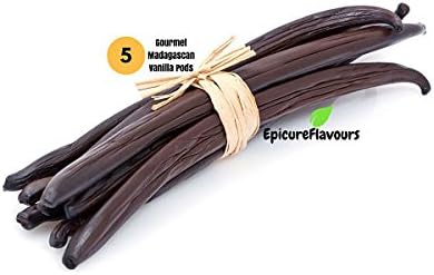Gourmet Genuine Madagascan Vanilla Pods (Vanilla Beans) Free UK Shipping (5 Pods)