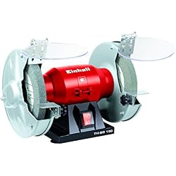 Touret à meuler TH-BG 150 (150 W, 4 patins en caoutchouc anti-vibrations, Livré avec meule de dégrossissage et meule de ponçage fin)
