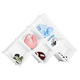 LANGRIA Kleiderschrank 6-Kubus DIY Modular Regalsystem Schuhschrank mit Aufkleber mit verschiedenen Kategorie-Icons Milchig Weiß - 8